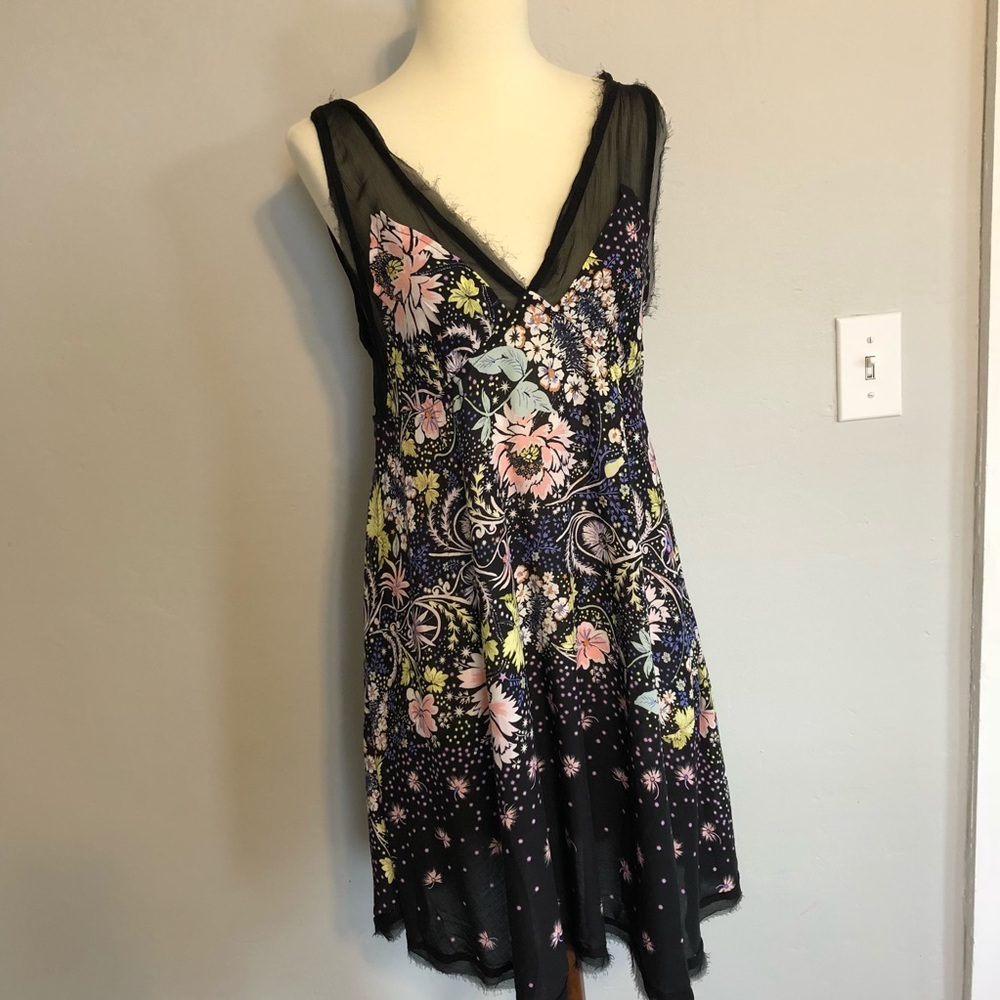 Intimately Free People Black floral slip dress XS